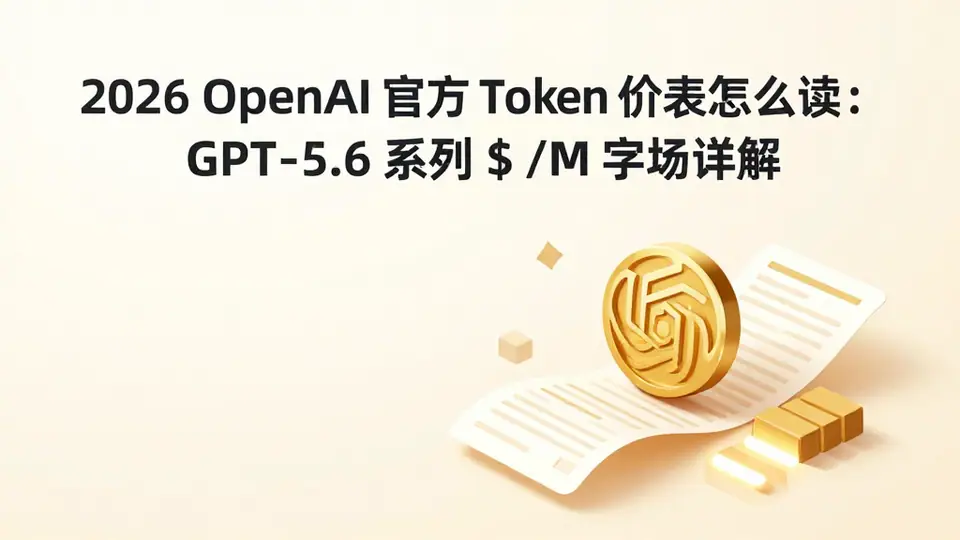 封面:2026 OpenAI 官方 Token 价表怎么读:GPT-5.6 系列 $ /M 字段详解