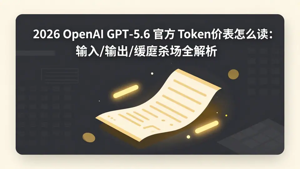 封面:2026 OpenAI GPT-5.6 官方 Token 价表怎么读:输入/输出/缓存字段全解析