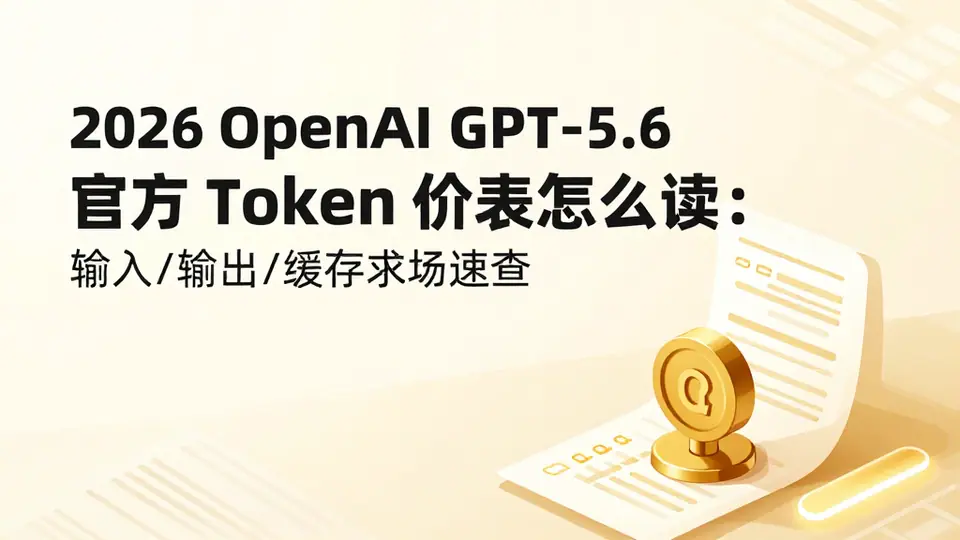 封面:2026 OpenAI GPT-5.6 官方 Token 价表怎么读:输入/输出/缓存字段速查