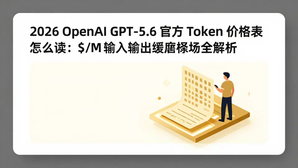 封面:2026 OpenAI GPT-5.6 官方 Token 价格表怎么读:$ /M 输入输出缓存字段全解析