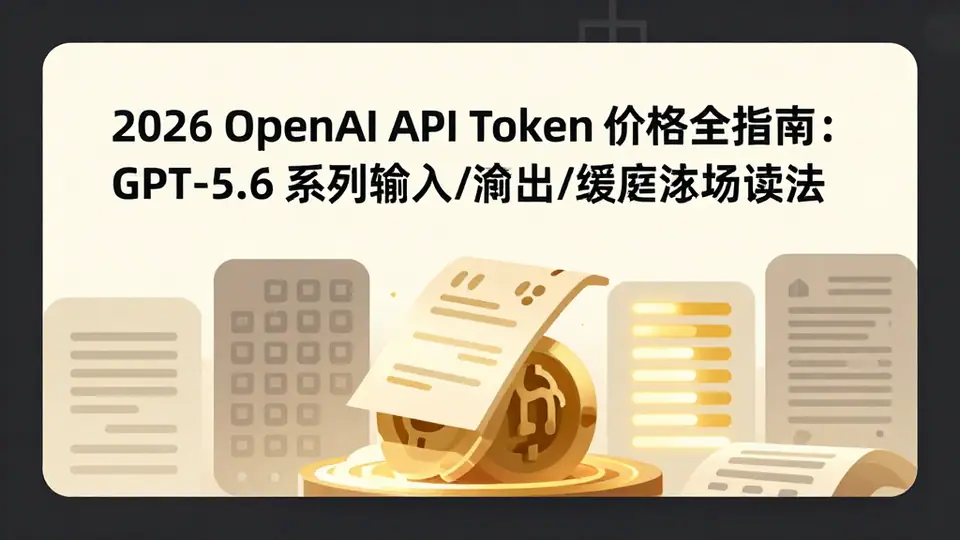 封面:2026 OpenAI API Token 价格全指南:GPT-5.6 系列输入/输出/缓存字段读法