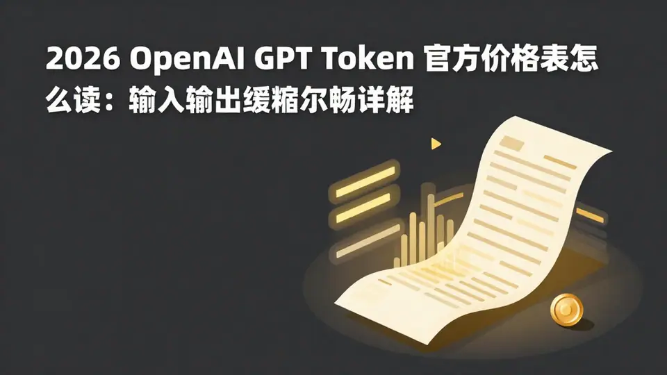 封面:2026 OpenAI GPT Token 官方价格表怎么读:输入输出缓存字段详解