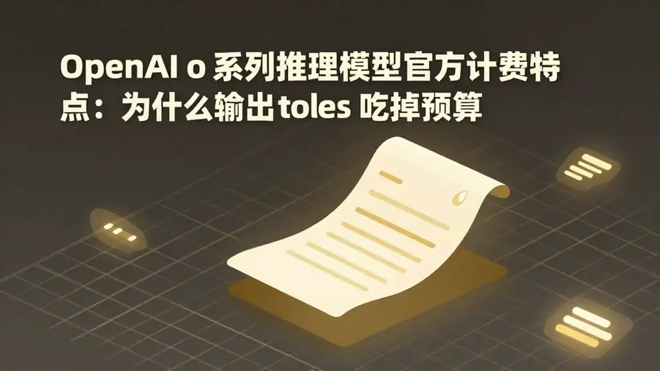 封面:OpenAI o 系列推理模型官方计费特点:为什么输出 tokens 吃掉预算