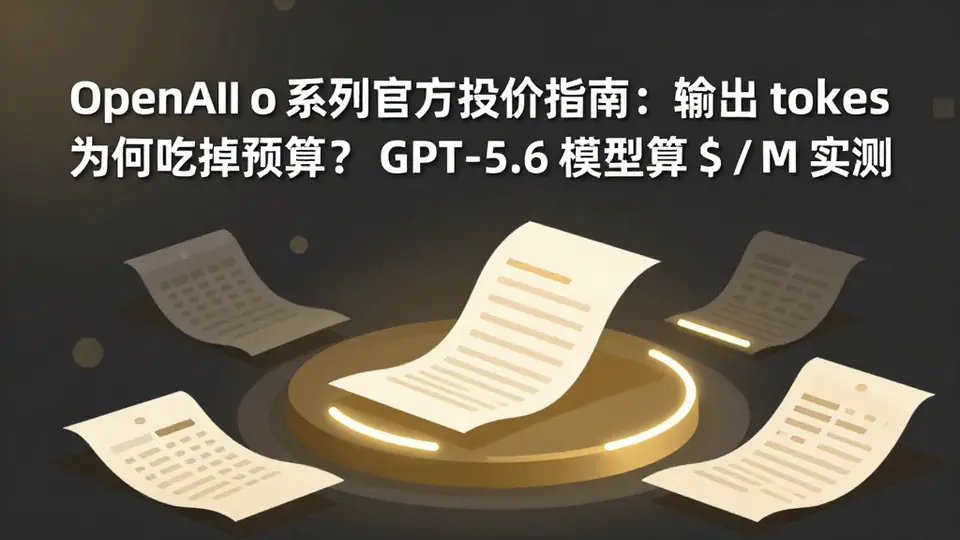 封面:OpenAI o 系列官方定价指南:输出 tokens 为何吃掉预算?GPT-5.6 模型算 $ / M 实测