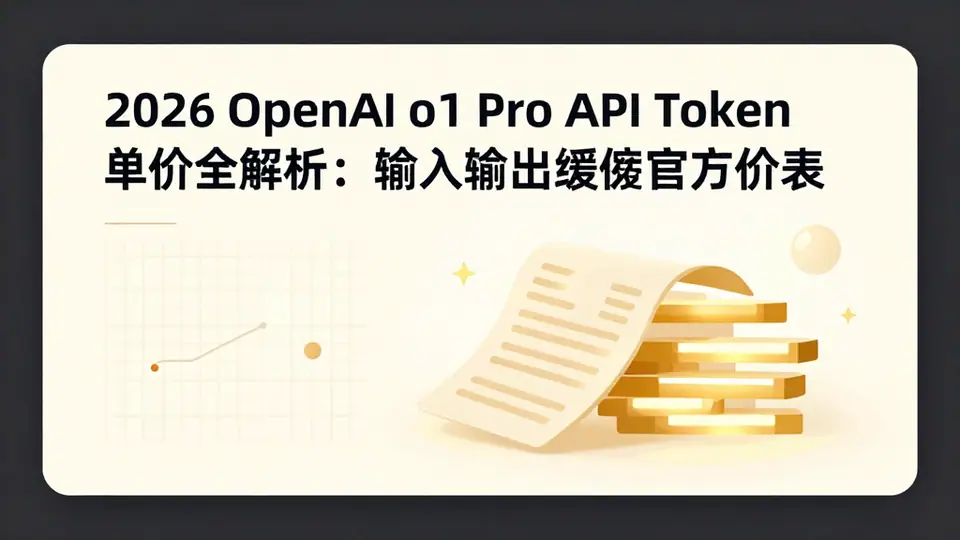 封面:2026 OpenAI o1 Pro API Token 单价全解析:输入输出缓存官方价表