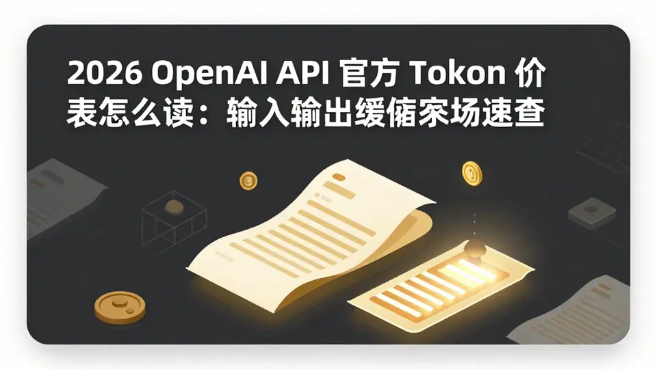 封面:2026 OpenAI API 官方 Token 价表怎么读:输入输出缓存字段速查