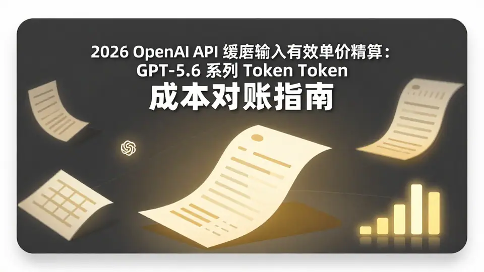 封面：2026 OpenAI API 缓存输入有效单价精算：GPT-5.6 系列 Token 成本对账指南