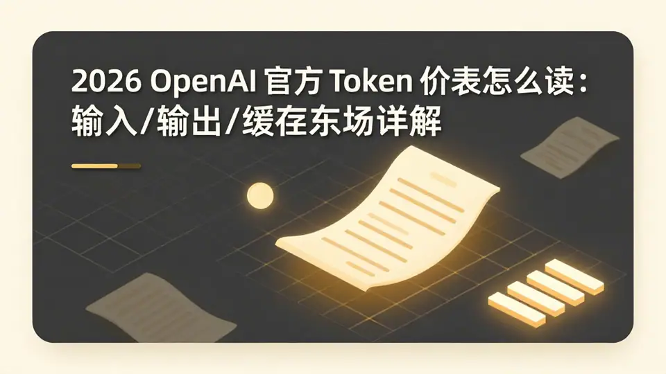 封面:2026 OpenAI 官方 Token 价表怎么读:输入/输出/缓存字段详解