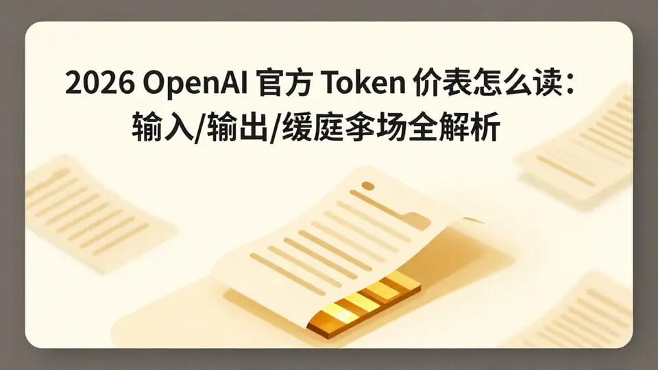 封面:2026 OpenAI 官方 Token 价表怎么读:输入/输出/缓存字段全解析