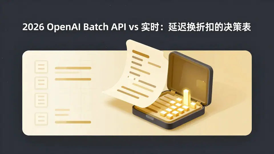 封面:2026 OpenAI Batch API vs 实时:延迟换折扣的决策表