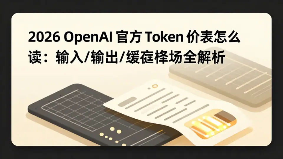 封面:2026 OpenAI 官方 Token 价表怎么读:输入/输出/缓存字段全解析