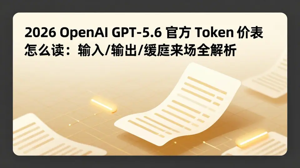 封面:2026 OpenAI GPT-5.6 官方 Token 价表怎么读:输入/输出/缓存字段全解析