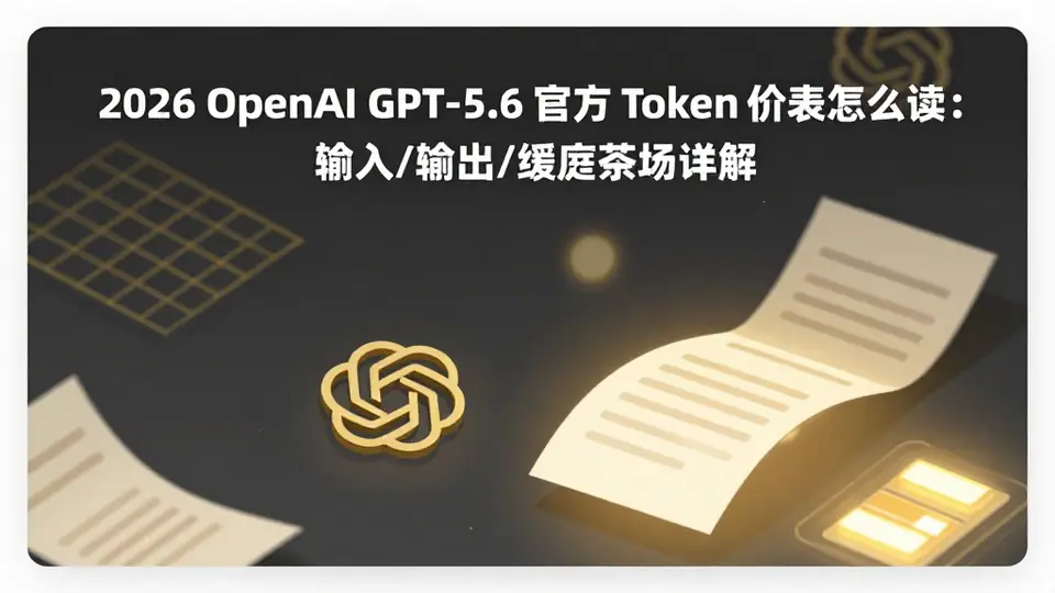 封面:2026 OpenAI GPT-5.6 官方 Token 价表怎么读:输入/输出/缓存字段详解