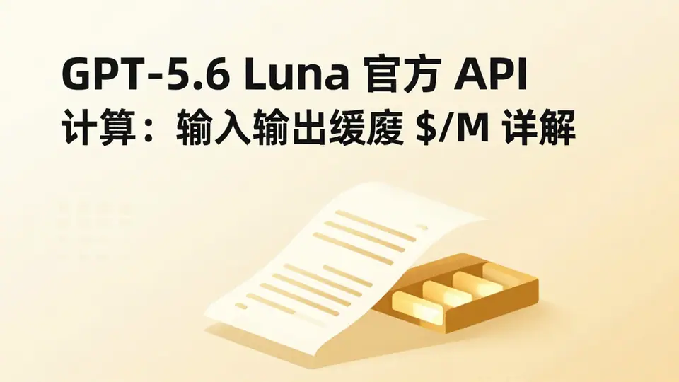 封面:GPT-5.6 Luna 官方 API 计费:输入输出缓存 $/M 详解