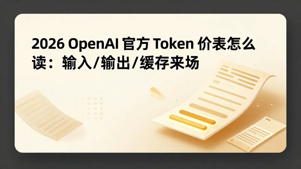 封面:2026 OpenAI 官方 Token 价表怎么读:输入/输出/缓存字段