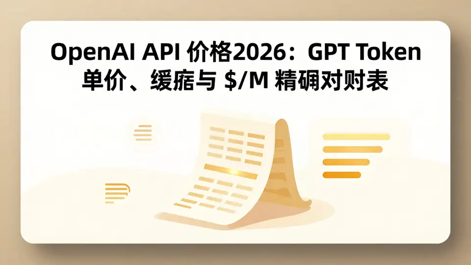 封面:OpenAI API 价格 2026:GPT Token 单价、缓存与 $/M 精确对账表