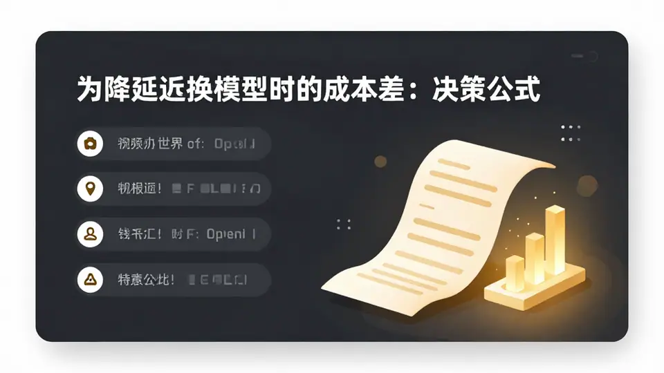 封面:为降延迟换模型时的成本差:决策公式