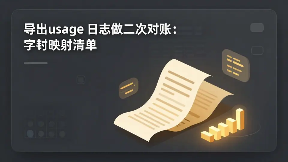 封面:导出 usage 日志做二次对账:字段映射清单