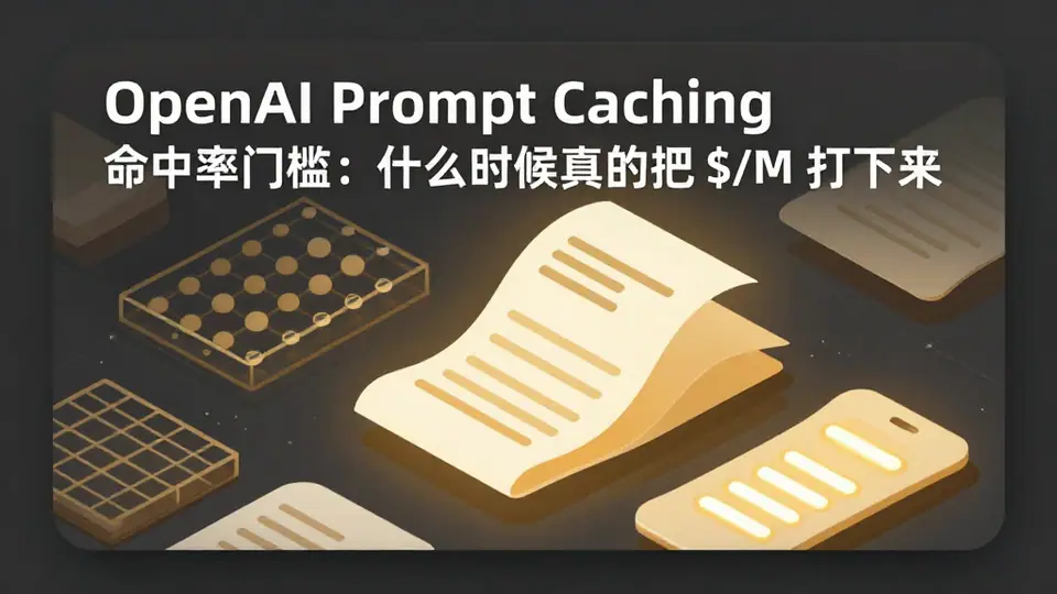 封面:OpenAI Prompt Caching 命中率门槛:什么时候真的把 $/M 打下来