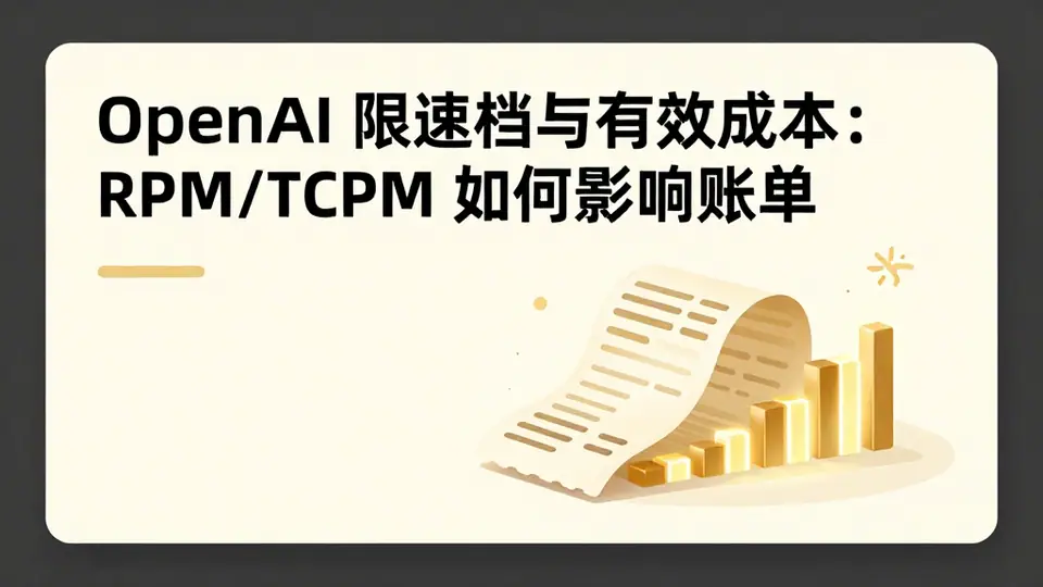 封面:OpenAI 限速档与有效成本:RPM/TPM 如何影响账单