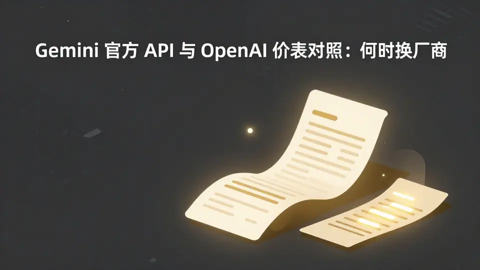 封面:Gemini 官方 API 与 OpenAI 价表对照:何时换厂商